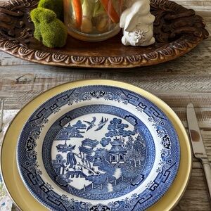 Vintage 90’s Mackenzie Childs Yellow Enamel Charger